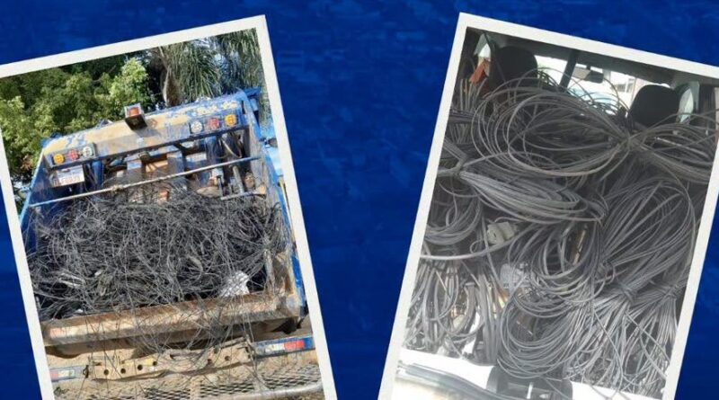 Prefeitura de Cruzeiro já retirou cerca de 100 quilômetros de fios e cabos sem uso da rede urbana