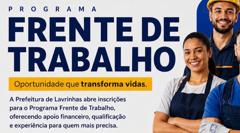 Prefeitura de Lavrinhas divulga nova data para lista da Frente de Trabalho