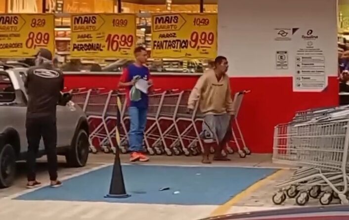 Confusão em frente a supermercado mobiliza GCM e repercute nas redes sociais em Cruzeiro